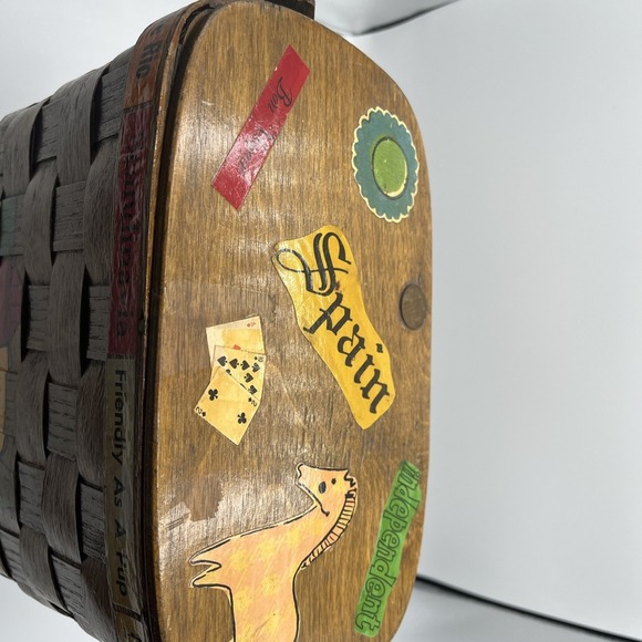 Vintage Caro-Nan Hand Painted Woven Basket 1960's Little Rock, AR - Picture 4 of 10